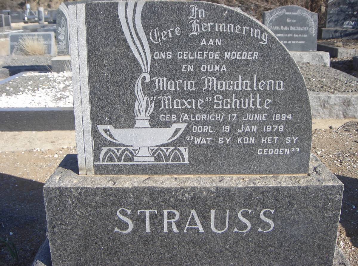 SCHUTTE Maria Magdalena nee ALDRICH 1894-1979