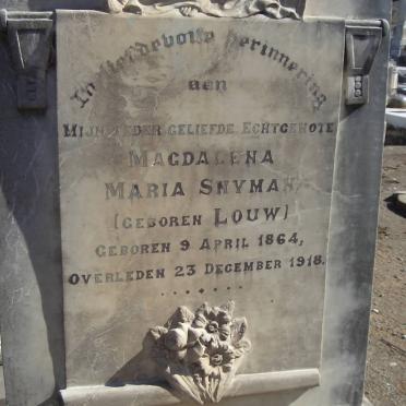 SNYMAN Magdalena Maria nee LOUW 1864-1918