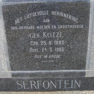 SERFONTEIN ? nee KOTZÉ