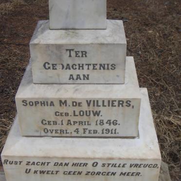 VILLIERS Sophia M., de nee LOUW 1846-1911