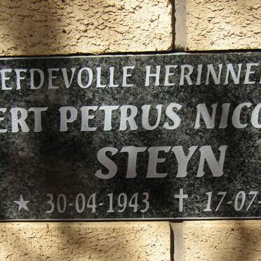 STEYN Gert Petrus Nicolaas 1943-2017