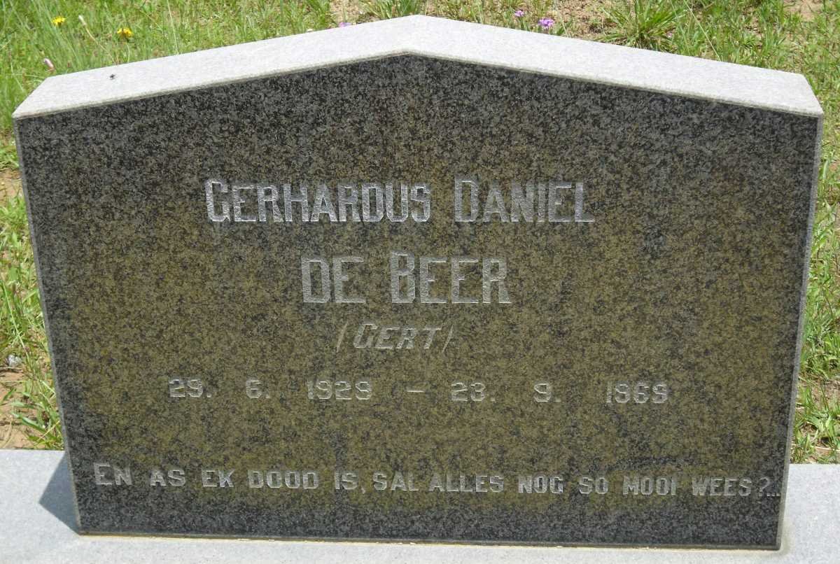 BEER Gerhardus Daniel, de 1929-1969