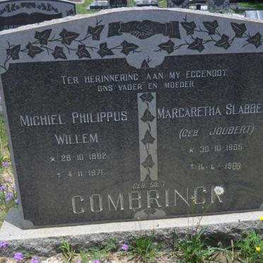 COMBRINCK Michiel Philippus Willem 1892-1971 &amp; Margaretha Slabbert nee JOUBERT 1905-1988
