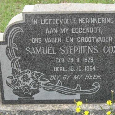 COX Samuel Stephens 1879-1964 &amp; Martha Johanna SWANEPOEL 1887-1968