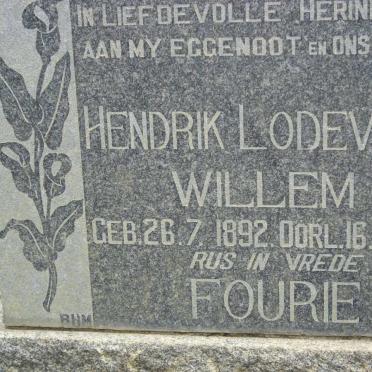 FOURIE Hendrik Lodewyk Willem 1892-1961