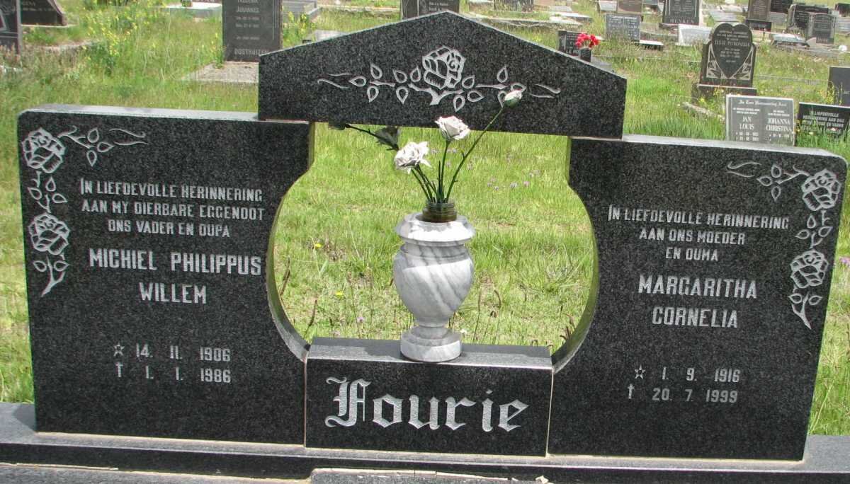 FOURIE Michiel Philippus Willem 1906-1986 &amp; Margaritha Cornelia 1916-1999