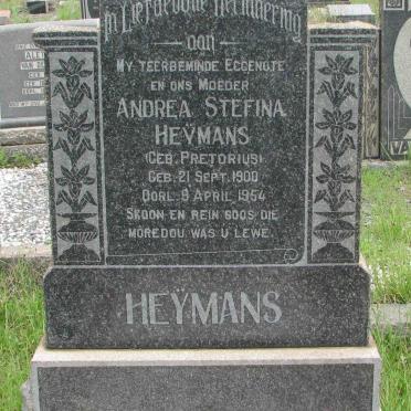 HEŸMANS Andrea Stefina nee PRETORIUS 1900-1954