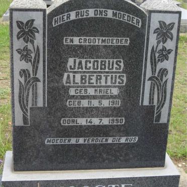 JOOSTE Jacobus Albertus nee KRIEL 1911-1990