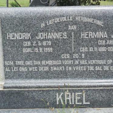 KRIEL Hendrik Johannes 1879-1959 &amp; Hermina Jacoba KRIEL 1880-