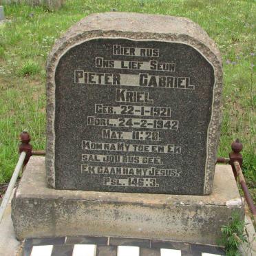KRIEL Pieter Gabriel 1921-1942