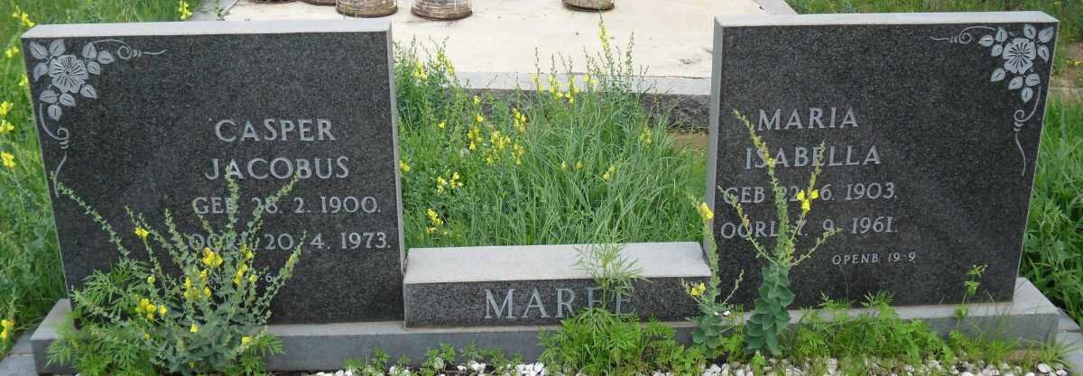 MAREE Casper Jacobus 1900-1973 &amp; Maria Isabella 1903-1961