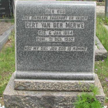 MERWE Gert, van der 1884-1952