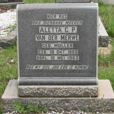 MERWE Aletta C.P., van der nee MÖLLER 1888-1963