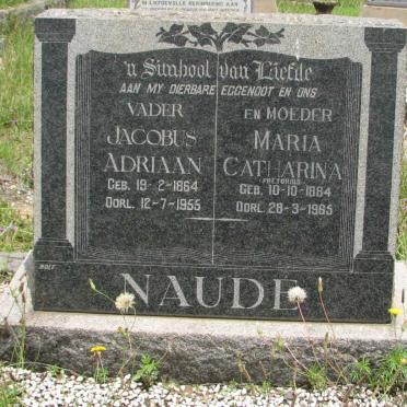 NAUDÉ Jacobus Adriaan 1864-1955 &amp; Maria Catharina PRETORIUS 1884-1965