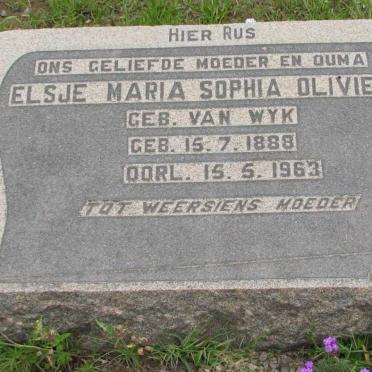 OLIVIER Elsje Maria Sophia nee van WYK 1888-1963