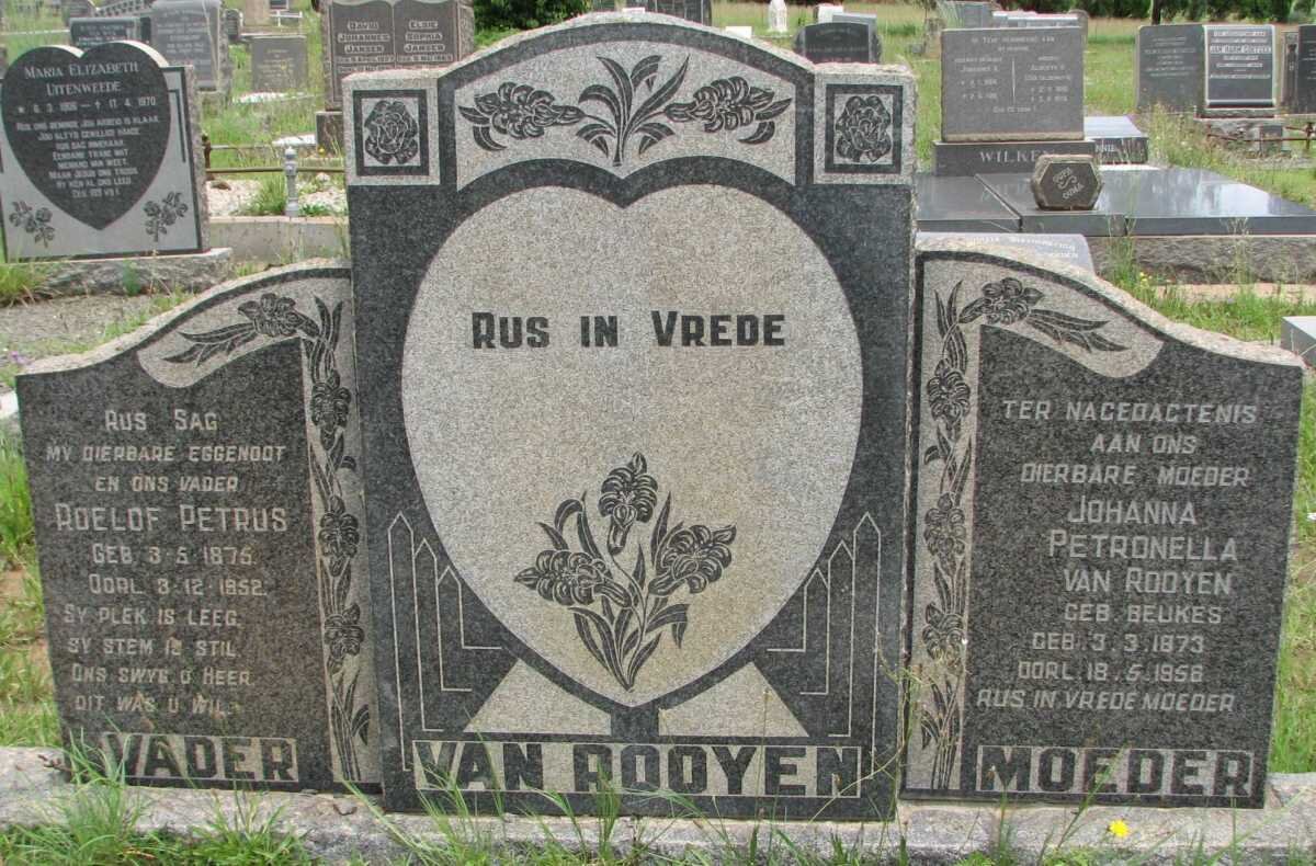 ROOYEN Roelof Petrus, van 1876-1952 &amp; Johanna Petronella BEUKES 1873-1956
