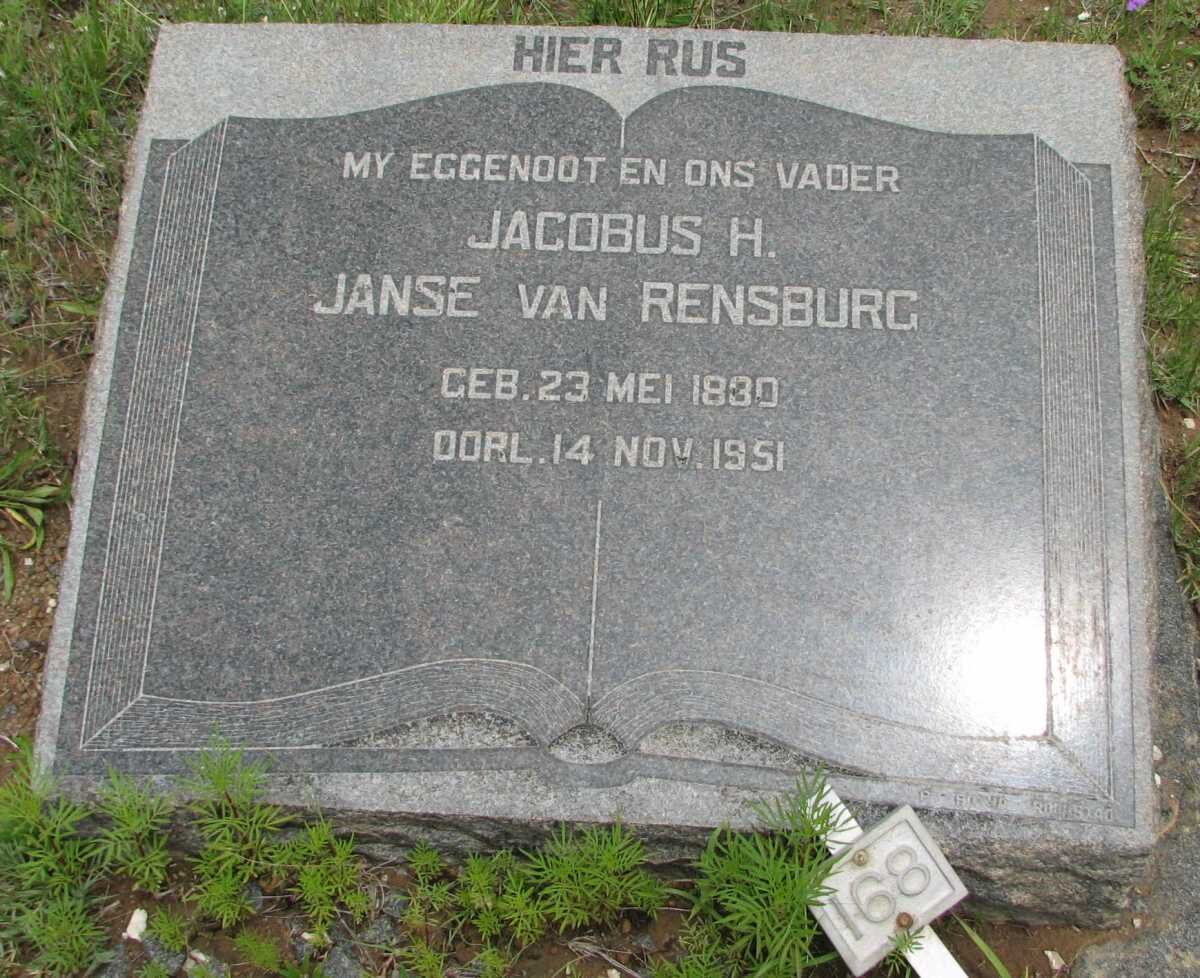 RENSBURG Jacobus H., Janse van 1880-1951
