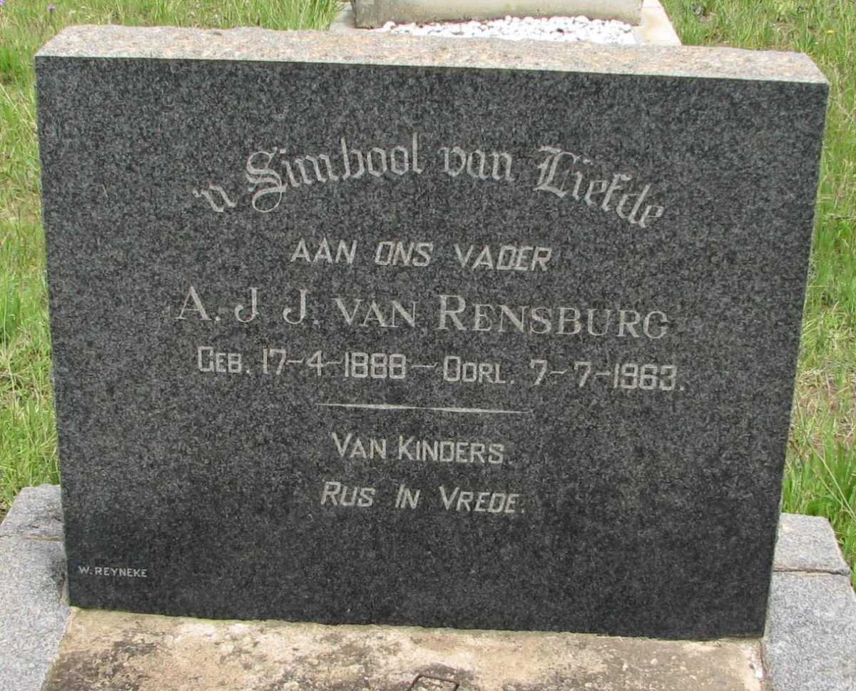 RENSBURG A.J.J., van 1888-1963