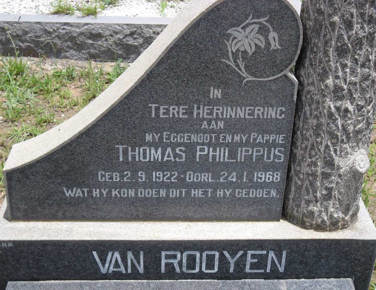 ROOYEN Thomas Philippus, van 1922-1968
