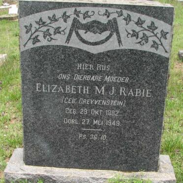 RABIE Elizabeth M.J. nee GREYVENSTEIN 1882-1949