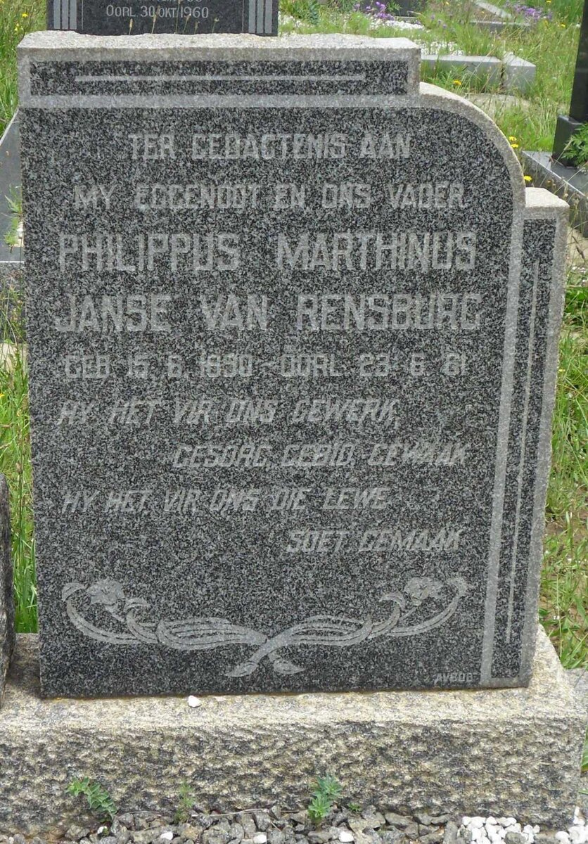RENSBURG Philippus Marthinus, Janse van 1890-1961