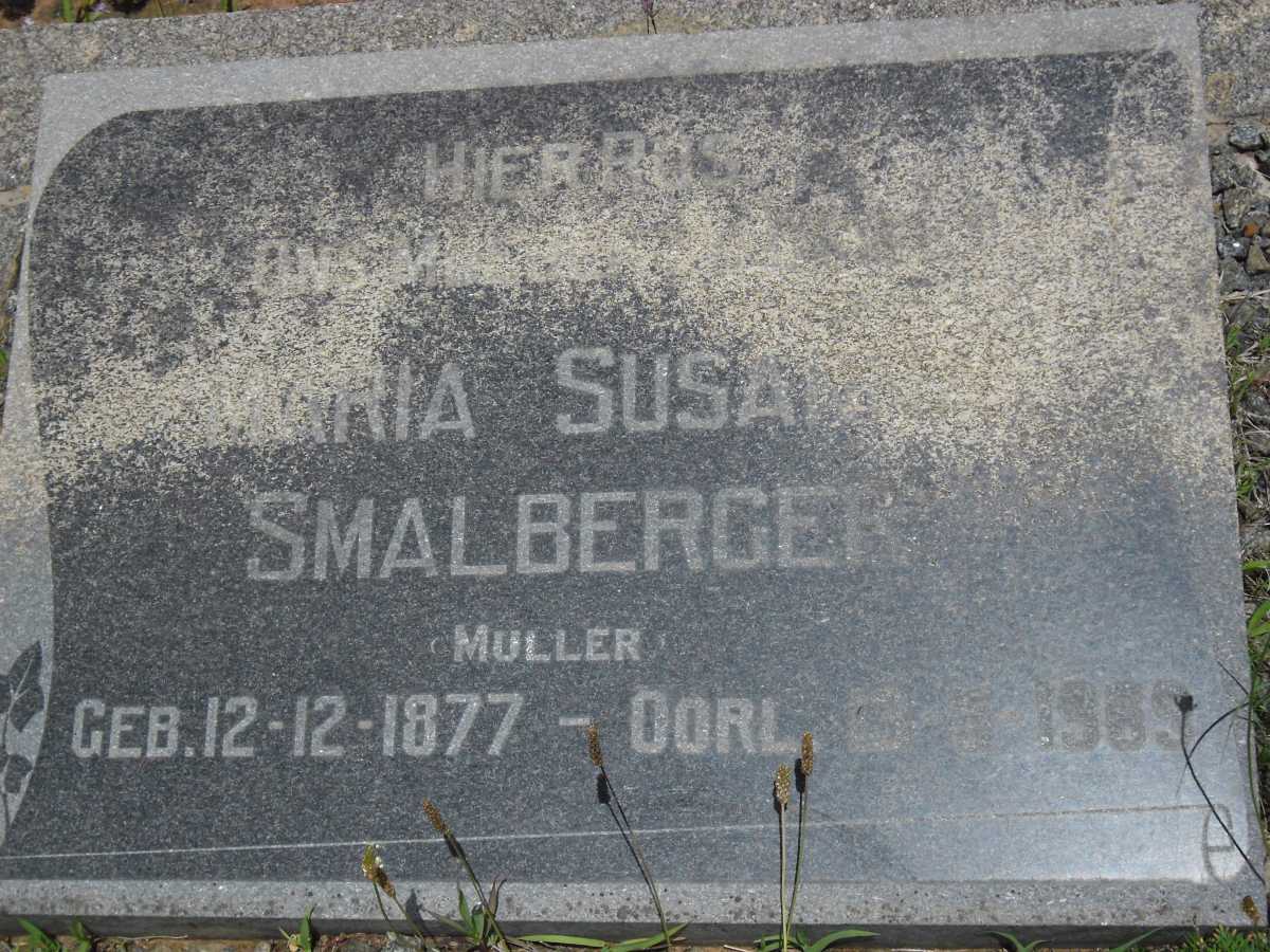 SMALLBERGER Maria Susanna nee MULLER 1877-19??