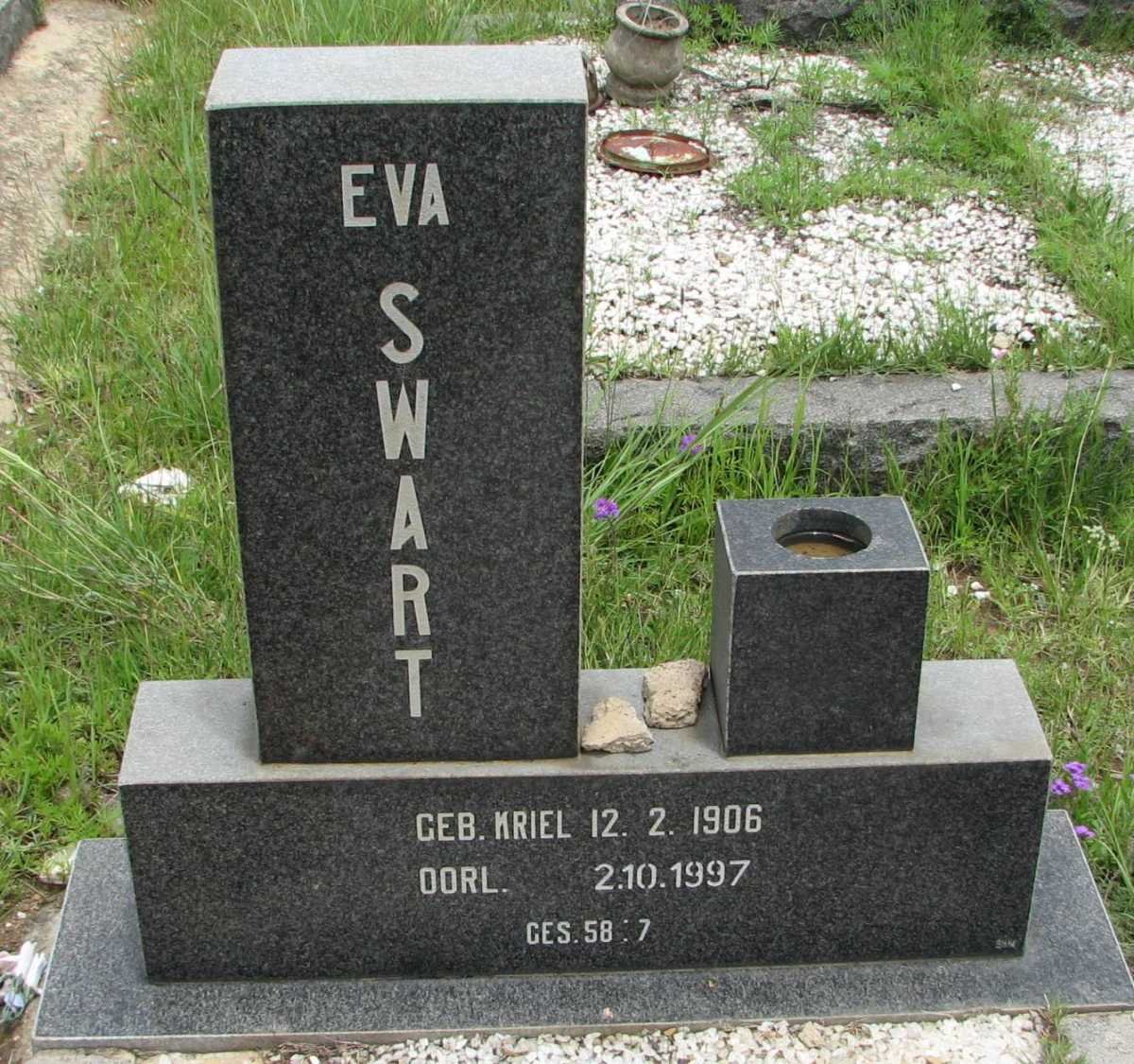 SWART Eva nee KRIEL 1906-1997