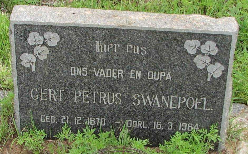 SWANEPOEL Gert Petrus 1870-1964