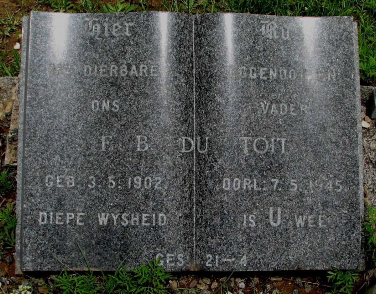 TOIT F.B., du 1902-1945