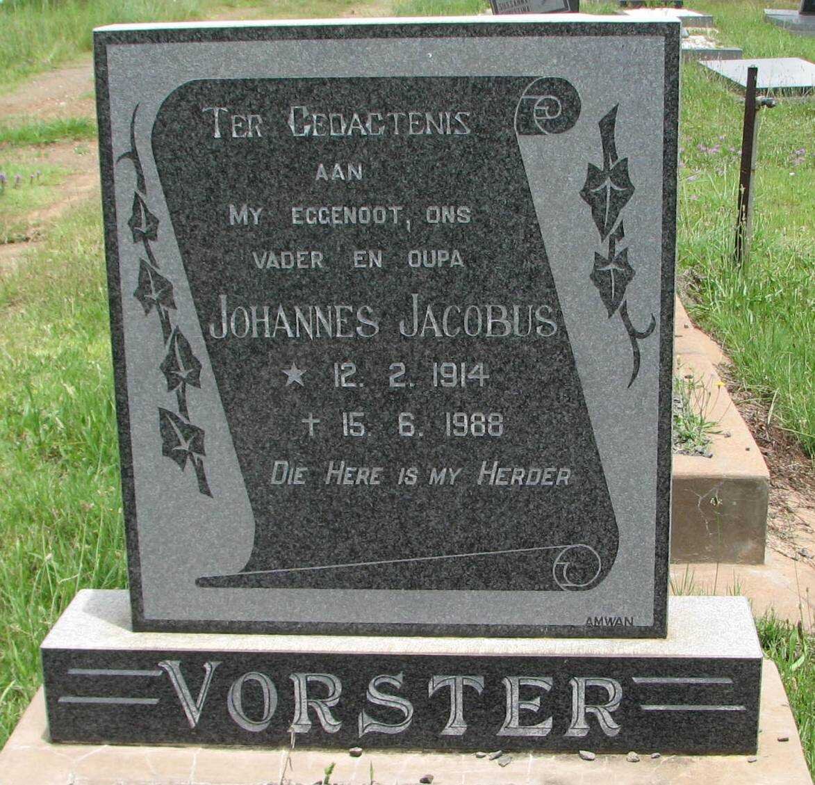 VORSTER Johannes Jacobus 1914-1988