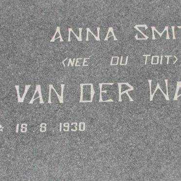 WATT Anna Smit, van der nee DU TOIT 1930-