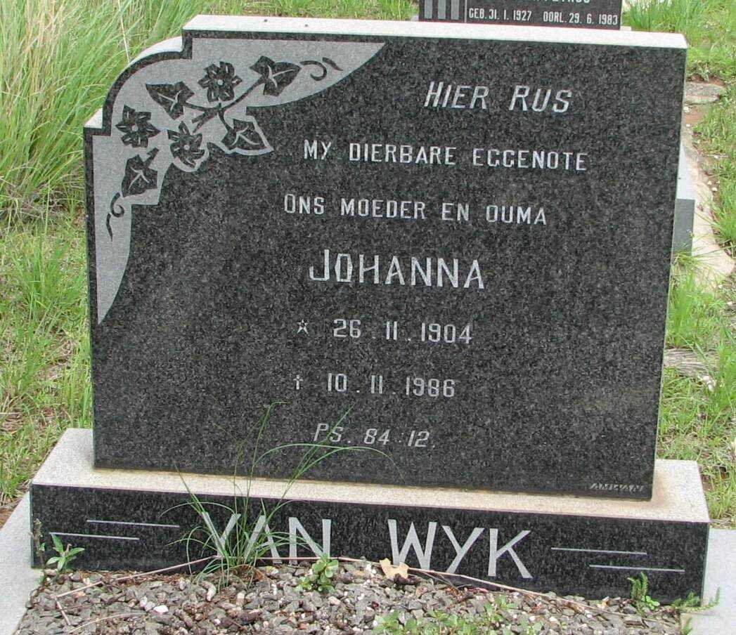WYK Johanna, van 1904-1986
