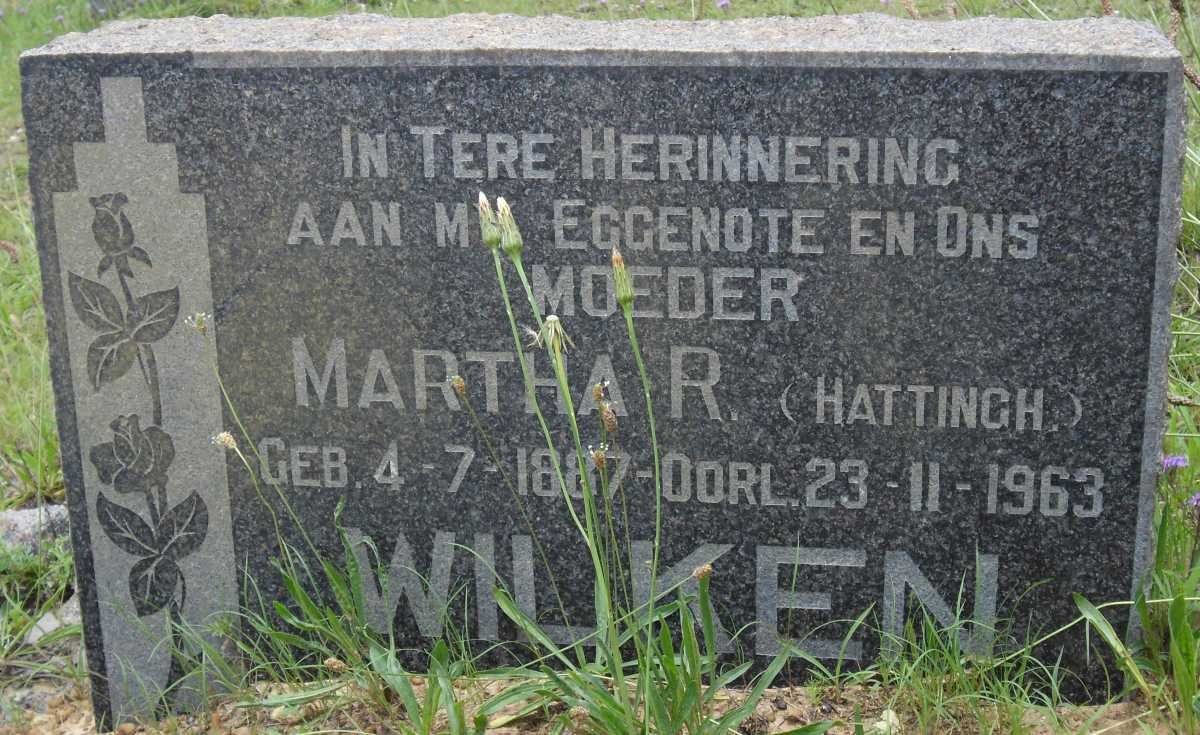 WILKEN Martha R. nee HATTINGH 1887-1963