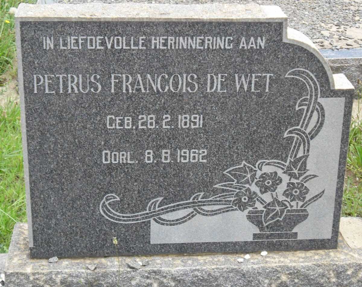 WET Petrus Francois, de 1891-1962