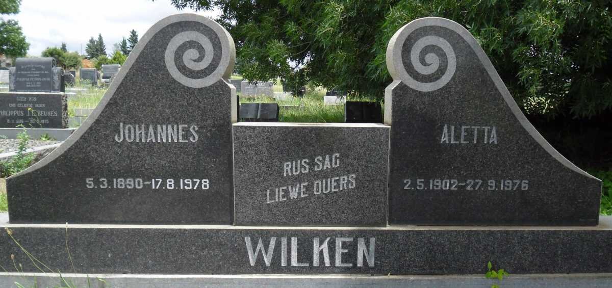 WILKEN Johannes 1890-1978 &amp; Aletta 1902-1976