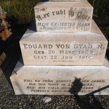 STADEN Eduard, von 1869 - 1916