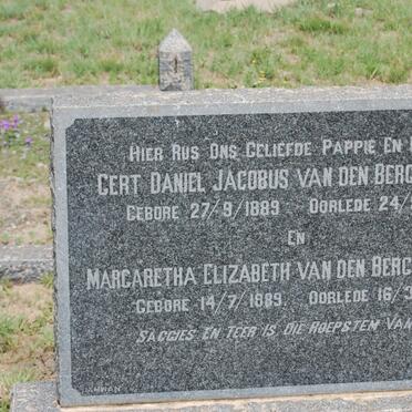 BERGH Gert Daniel Jacobus, van den 1889-1959 &amp; Margaretha Elizabeth THERON 1889-1960