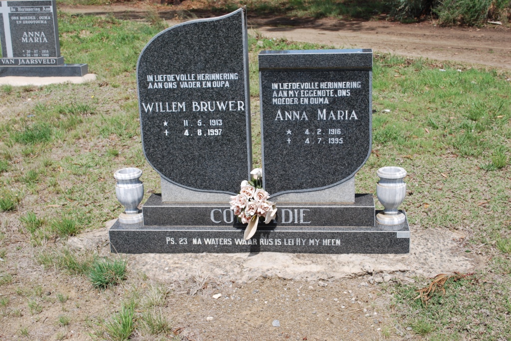 CONRADIE Willem Bruwer 1913-1997 &amp; Anna Maria 1916-1995