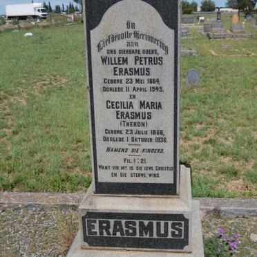 ERASMUS Willem Petrus 1864-1945 &amp; Cecilia Maria THERON 1866-1936