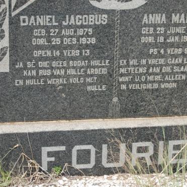 FOURIE Daniel Jacobus 1875-1938 &amp; Anna Maria 1876-1948