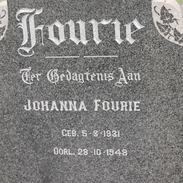 FOURIE Johanna 1931-1948