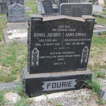 FOURIE Daniel Jacobus 1883-1948 &amp; Anna Sophia KRAUSE 1890-1963