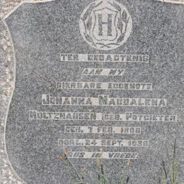 HOLTZHAUSEN Johanna Magdalena nee POTGIETER 1898-1938