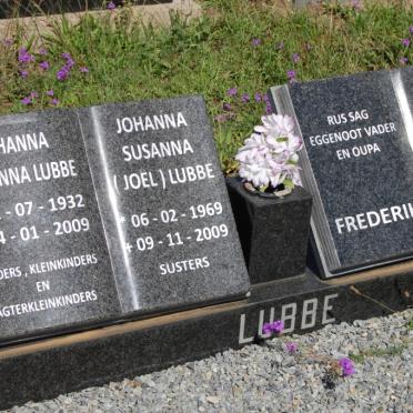 LUBBE Frederik 1925-1977 &amp; Johanna Susanna 1932-2009 :: LUBBE Johanna Susanna 1969-2009