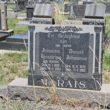 MARAIS Daniel Johannes 1879-1962 &amp; Johanna Hendrina VENTER 1892-1963