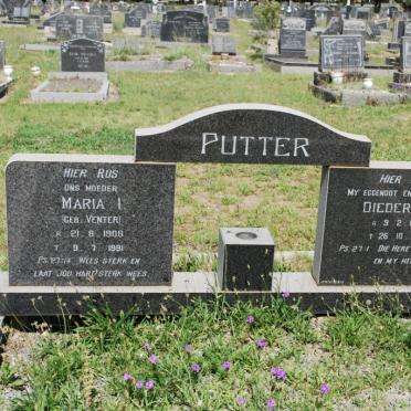 PUTTER Diederik J. 1894-1979 &amp; Maria I. VENTER 1908-1991