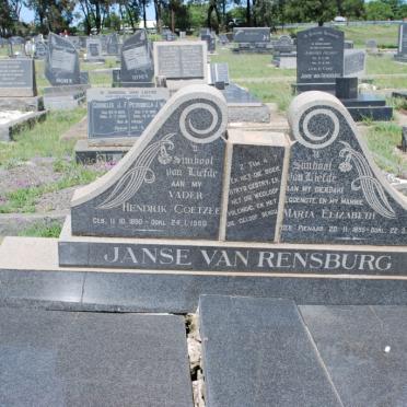 RENSBURG Hendrik Coetzee, Janse van 1890-1960 &amp; Maria Elizabeth PIENAAR 1895-1955