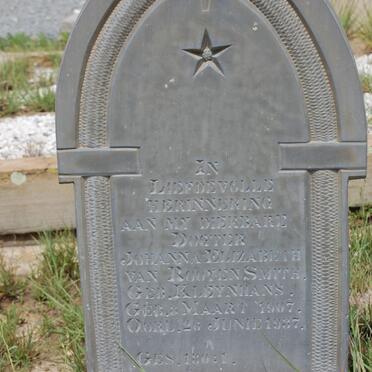 SMITH Johanna Elizabeth van Rooyen nee KLEYNHANS 1907-1937