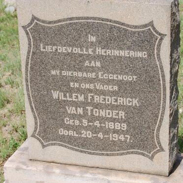 TONDER Willem Frederick, van 1889-1947