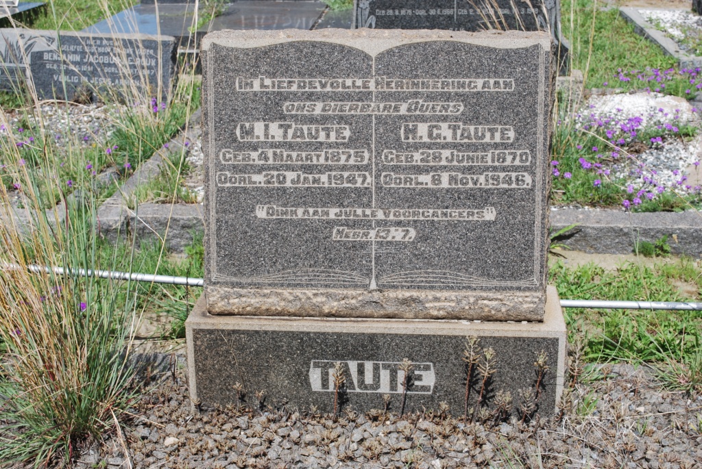 TAUTE H.G. 1870-1946 &amp; M.I. 1875-1947